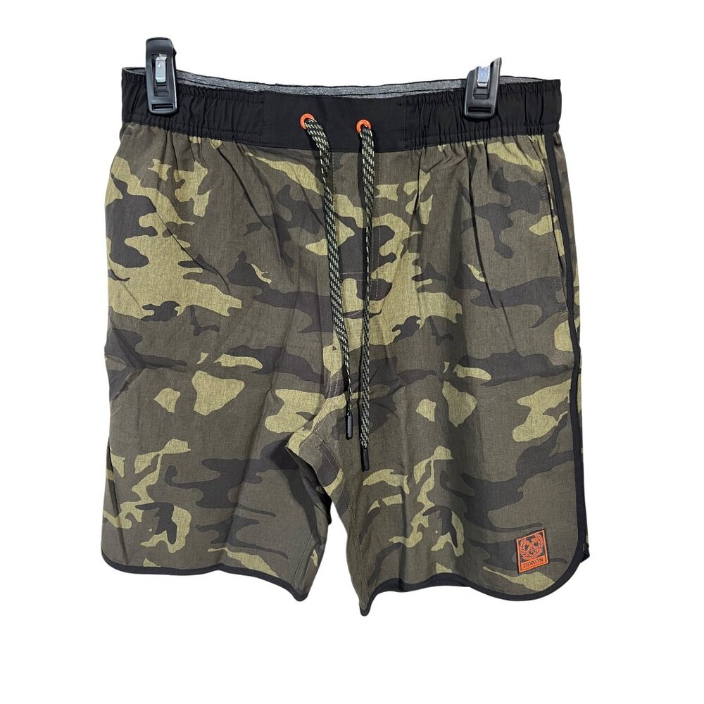 Dixxon Premium Camouflage Shorts S Elastic Waist Lightweight Polyester Spandex B